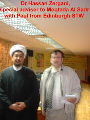 Dr Hassan al Zergani, an aide to Moqtada Al Sadr, with Paul.